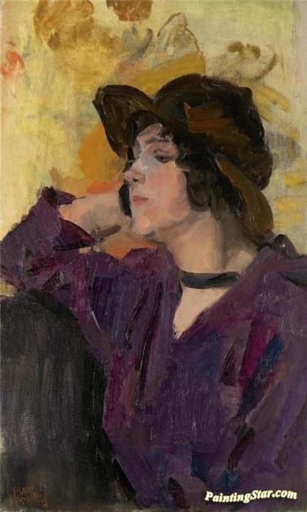 A Lady In Front Of Van Gogh's Sunflowers Artwork by Isaac Israels