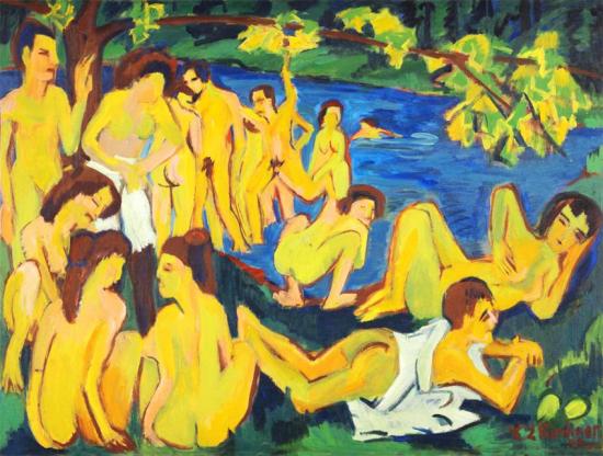 Bathers At Moritzburg Artwork by Ernst Ludwig Kirchner