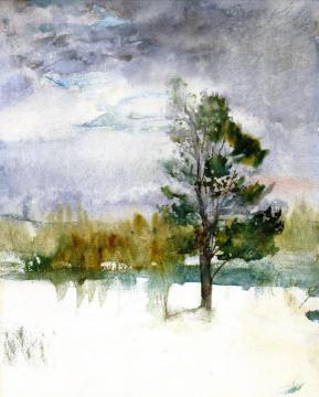 Winter Evening Sky Artwork by John La Farge
