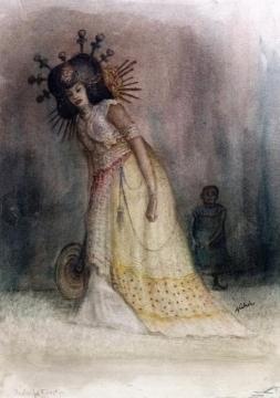 Indian Princess Artwork by Alfred Kubin