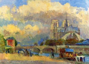 Notre Dame de Paris Artwork by Albert Lebourg