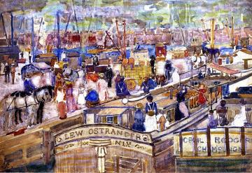 A Dock Scene Artwork by Maurice Prendergast