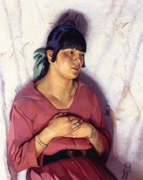 Girl In Rose Artwork by Ernest Blumenschein