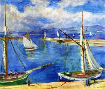 White Sails in the Port of Saint-Tropez Artwork by Charles Camoin
