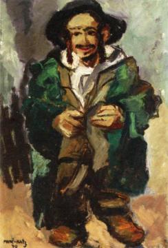 Seated Man Artwork by Mané-Katz