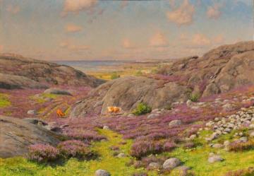 Grazing cows Artwork by Johan Krouthén