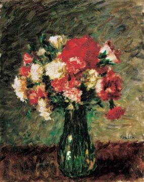 Flower Still-life With Carnation Artwork by Jozsef Koszta