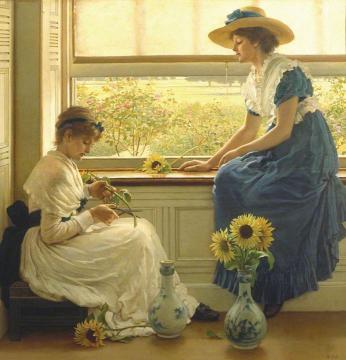 Sun And Moon Flowers Artwork by George Dunlop Leslie
