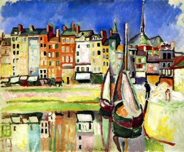 Old Houses Along The Honfleur Basin Artwork by Raoul Dufy