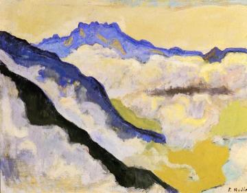 Dents du Midi in Clouds Artwork by Ferdinand Hodler