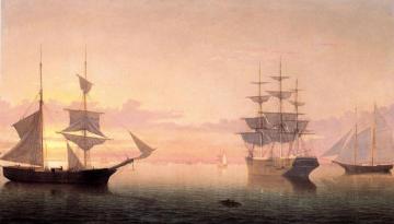 Ships at Sunrise Artwork by Fitz Hugh Lane