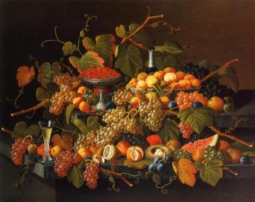 Still Life with Fruit and Champagne Artwork by Severin Roesen