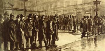 Out Of A Job - News Of The Unemployed Artwork by Everett Shinn