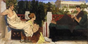 Figures On The Terrace By The Acropolis Artwork by Sir Lawrence Alma Tadema