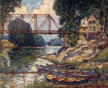 The Red Bridge, New Paltz, New York Artwork by Reynolds Beal