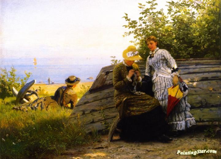 Ladies In The Sunshine Artwork by Hans Fredrik Gude