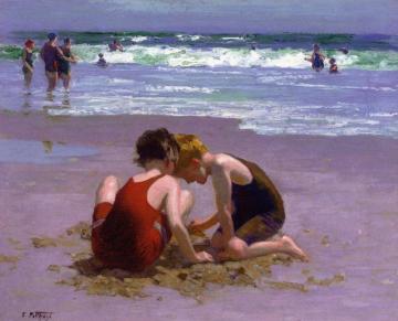 Beach Scene Artwork by Edward Potthast