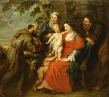 The Holy Family with Saint Francis Artwork by Peter Paul Rubens
