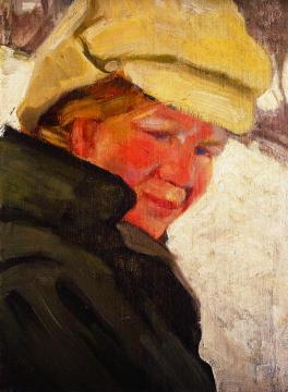 Maria Franck in a White Cap Artwork by Franz Marc