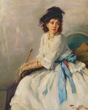 Woman and Parasol Artwork by Fernand Toussaint