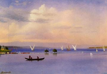 On the Lake Artwork by Albert Bierstadt
