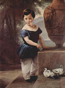 Portrait, Don Giulio Vigoni as a Child Artwork by Francesco Paolo Hayez