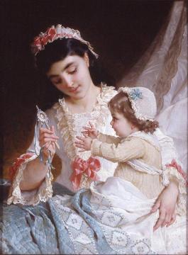 Distracting the Baby Artwork by Emile Munier