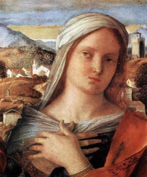 Madonna and Child with St John the Baptist and a Saint (detail) Artwork by Giovanni Bellini
