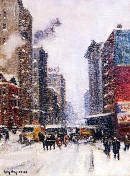 Hudson Street, Winter Artwork by Guy Wiggins