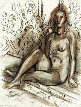 Étude pour figure décorative sur fond ornamental Artwork by Henri Matisse