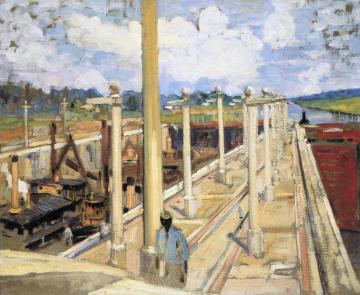 Study of Gatun Locks Artwork by Alson Skinner Clark