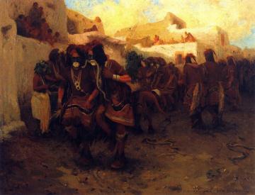 Moki Snake Sance Artwork by E. Irving Couse