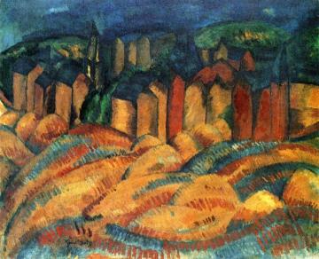 Red Houses in Sainte-Addresse Artwork by Raoul Dufy