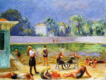 Outdoor Swimming Pool Artwork by William James Glackens