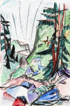 Mountain Landscape Artwork by Ernst Ludwig Kirchner