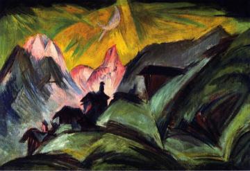 Stafelalp bei Mondschein Artwork by Ernst Ludwig Kirchner
