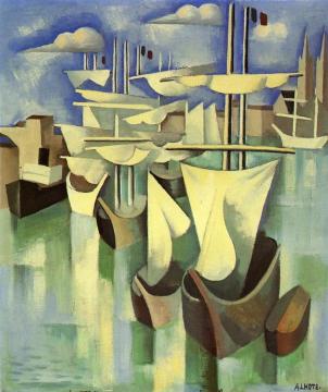 Boats in Port Artwork by André Lhote