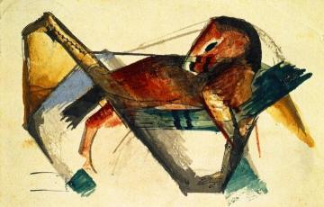 Little Horse in Cool Pink Artwork by Franz Marc