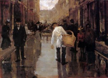 Butchers Boy In Street Den Haag Artwork by Floris Arntzenius
