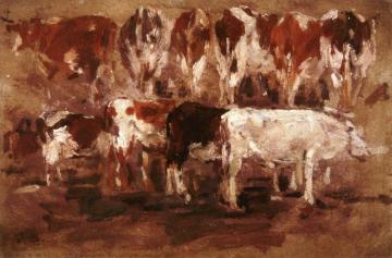 Study of Cows Artwork by Eugène-Louis Boudin