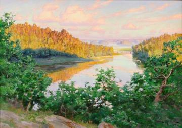 Sunlit Landscape Artwork by Johan Krouthén