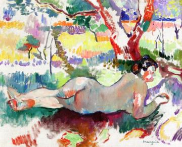 Reverse Study, Nude under the Trees, Villa Demière Artwork by Henri Manguin