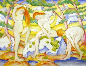 Bathing Girls Artwork by Franz Marc