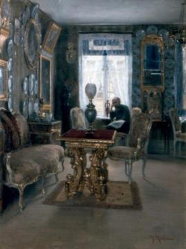 Interior at the bookseller Henric Carlsson Artwork by Johan Krouthén