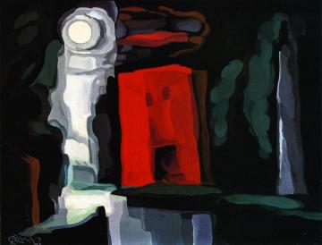 Moon-Night Mood Artwork by Oscar Bluemner