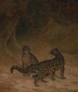 Clouded Leopards Artwork by Jacques-Laurent Agasse