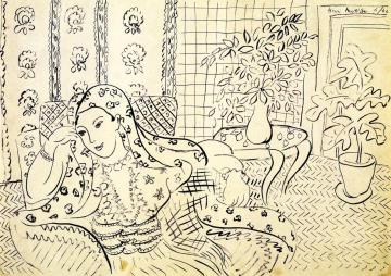 Odalisque In Black Armchair Artwork by Henri Matisse