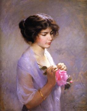 Young Lady with Rose Artwork by George Laurence Nelson