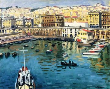 The Harbor in front of the Chamber of Commerce Artwork by Albert Marquet