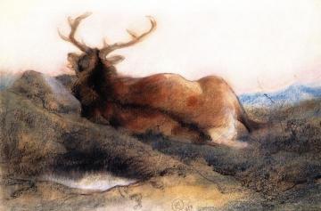 A Stag At Tarbet Artwork by Edwin Henry Landseer
